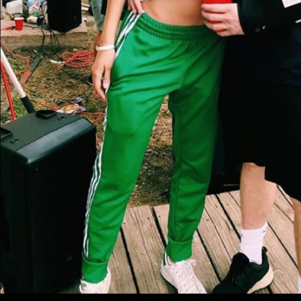 Adidas Originals Green Stripe Joggers Size Small